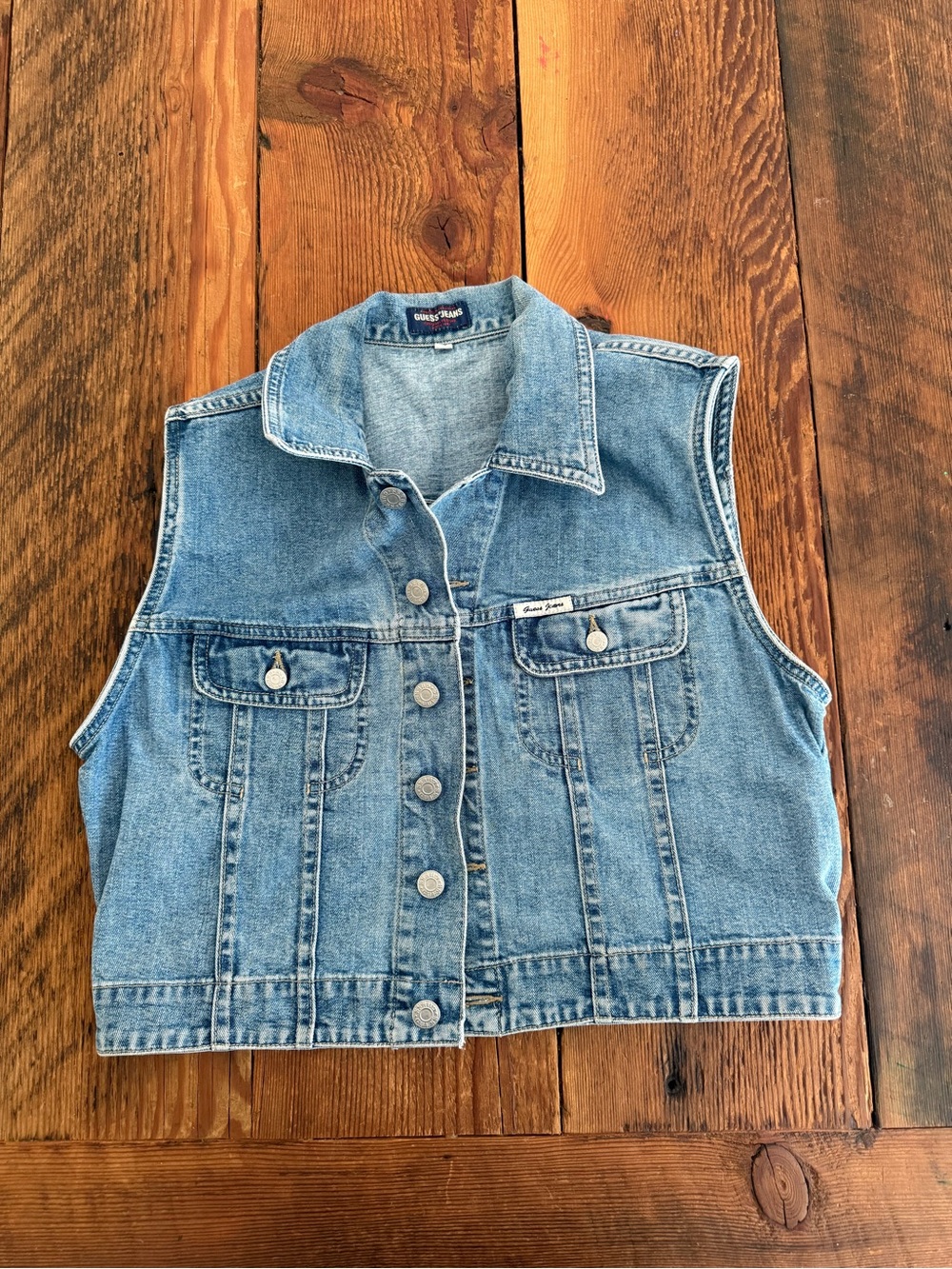 VINTAGE Guess Light Blue Denim Sleeveless vest